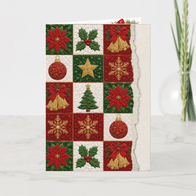 Christmas Quilt Squares Card (Front)