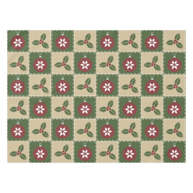 Christmas Quilt Tablecloth (Front (Horizontal))