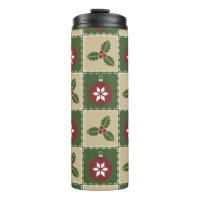 Christmas Quilt Thermal Tumbler