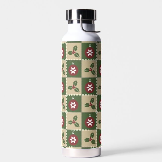 Christmas Quilt Water Bottle (Left)