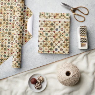 Christmas Quilted Pattern Wrapping Paper
