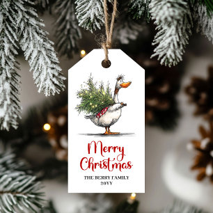 Christmas Quirky Goose Humour Whimsical Gift Tags