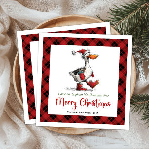 Christmas Quirky Silly Goose Humour Napkins