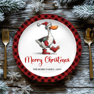 Christmas Quirky Silly Goose Humour Paper Plates