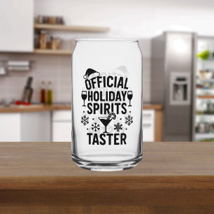 Christmas quote funny party spirits taster black can glass