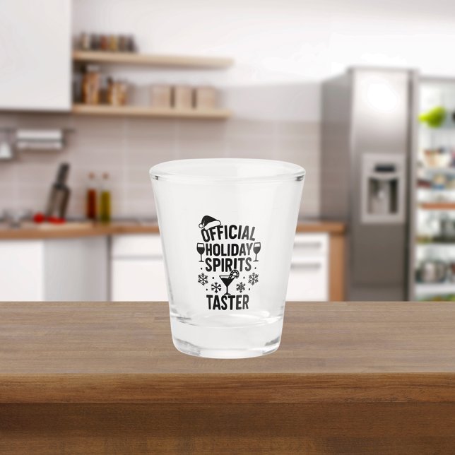 Christmas quote funny party spirits taster black shot glass (Creator Uploaded)