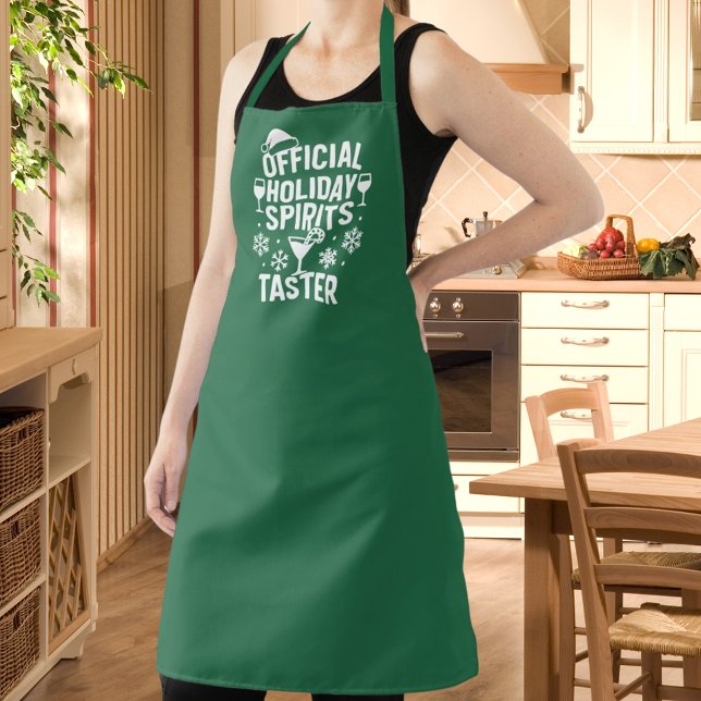 Christmas quote funny party spirits taster green apron (Creator Uploaded)