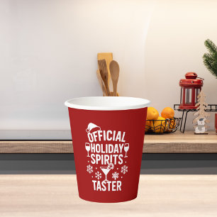 Christmas quote funny party spirits taster red paper cups