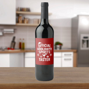 Christmas quote funny party spirits taster red wine label