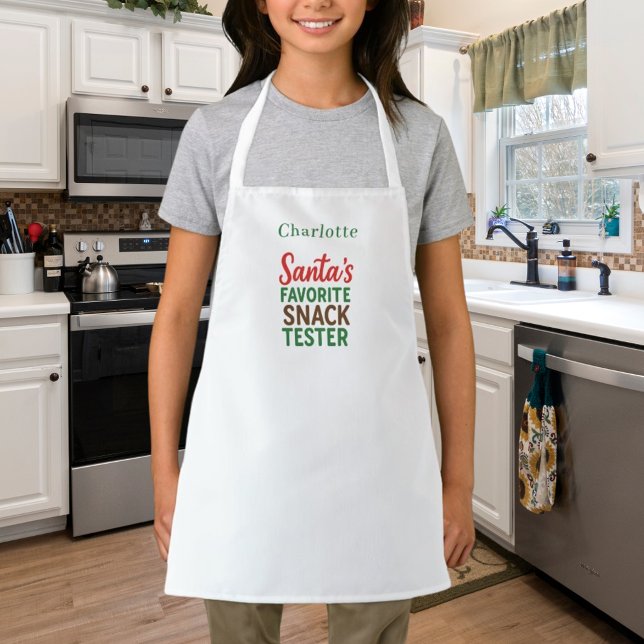 Christmas quote funny snack tester name apron (Creator Uploaded)