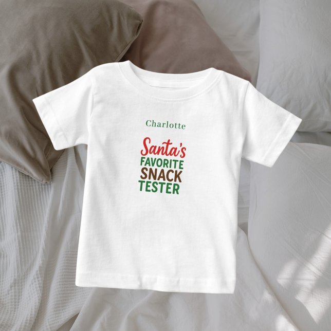 Christmas quote funny snack tester name baby T-Shirt (Creator Uploaded)