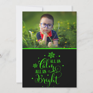 Christmas Quote/ Green Copy 2-Sided Photo Holiday Card