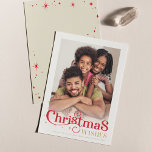 CHRISTMAS QUOTE PHOTO stylish typography red Holiday Card<br><div class="desc">by kat massard >>> www.simplysweetPAPERIE.com <<< An elegant, typography design featuring the quote Christmas Wishes. Maximum area to display your beautiful family - a portrait photo works best! TIPS 1. To resize / reposition the photo hit the "customise it" button. 2. You can also change the fonts, move and add...</div>