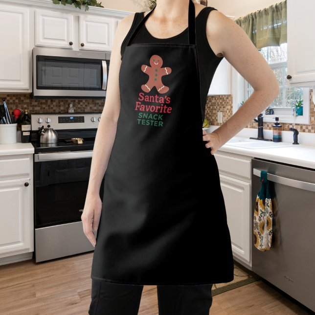 Christmas quote snack tester gingerbread black apron (Creator Uploaded)