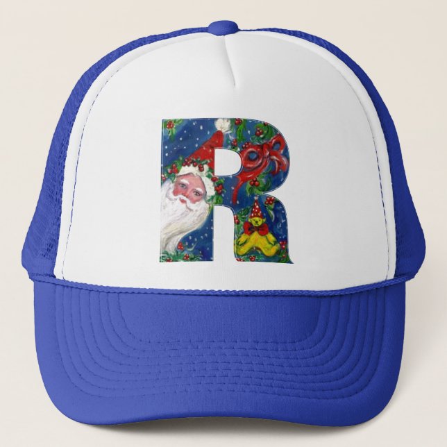 CHRISTMAS R LETTER / SANTA CLAUS WITH RED RIBBON TRUCKER HAT (Front)