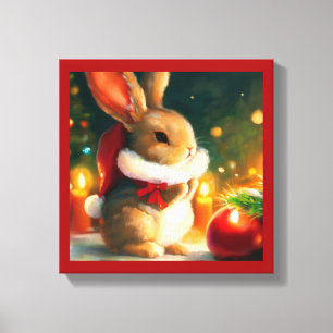 Christmas Rabbit 1 Canvas Print