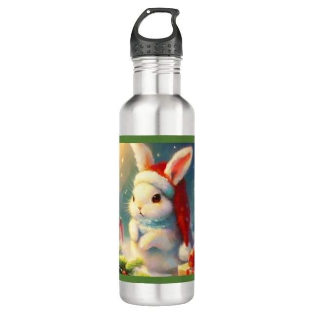 Christmas Rabbit 2 710 Ml Water Bottle (Front)