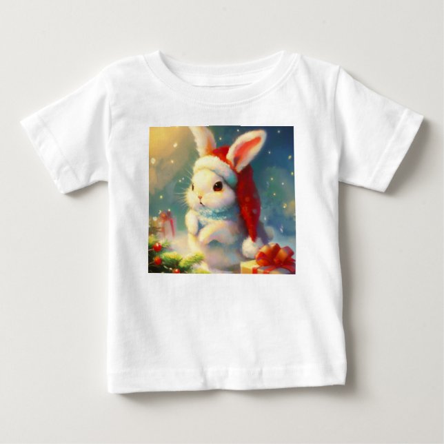 Christmas Rabbit 2 Baby T-Shirt (Front)