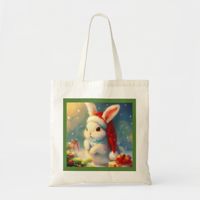 Christmas Rabbit 2 Tote Bag (Front)