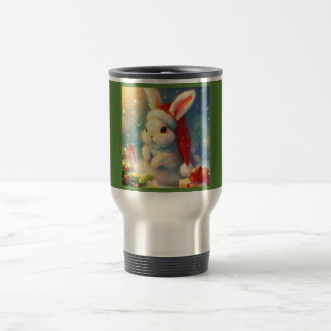 Christmas Rabbit 2 Travel Mug (Center)