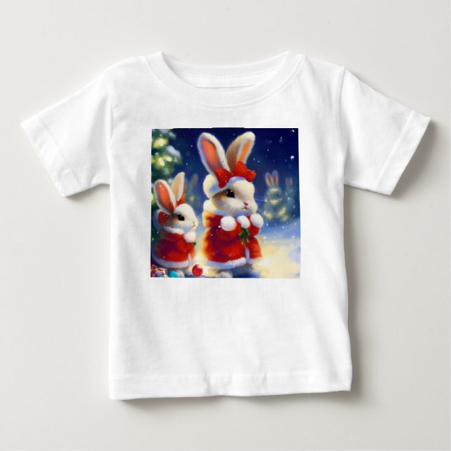 Christmas Rabbit 3 Baby T-Shirt (Front)