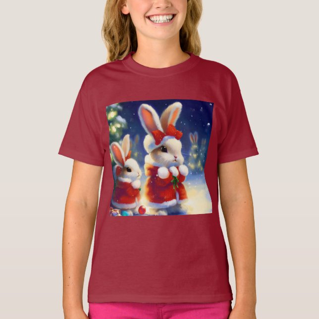 Christmas Rabbit 3 T-Shirt (Front)