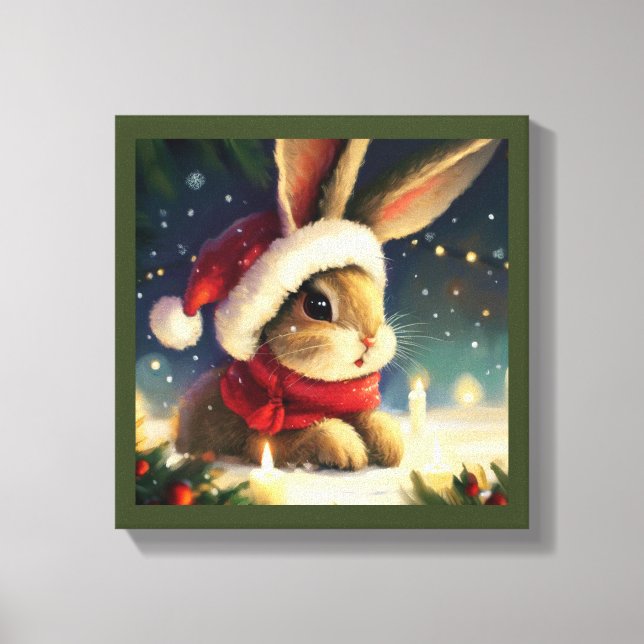 Christmas Rabbit 4 Canvas Print (Front)