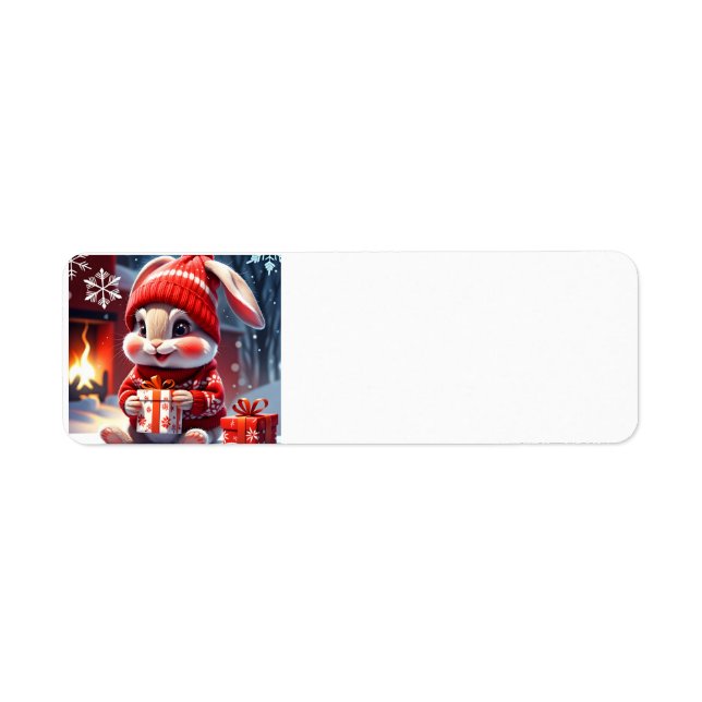 Christmas Rabbit address label (Front)