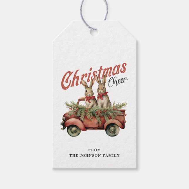 Christmas Rabbit Gift Tags (Front)