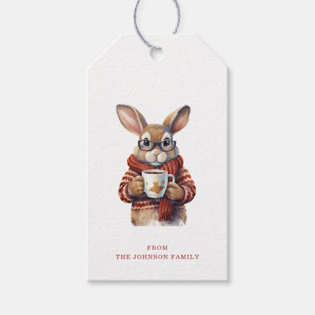 Christmas Rabbit Gift Tags (Front)