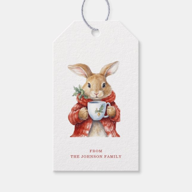 Christmas Rabbit Gift Tags (Front)