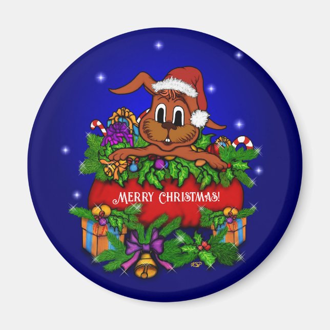 Christmas Rabbit Magnet (Front)