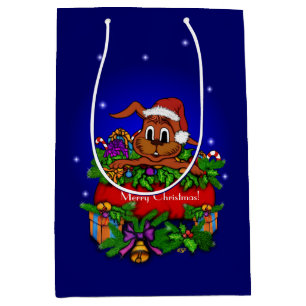 Christmas Rabbit Medium Gift Bag