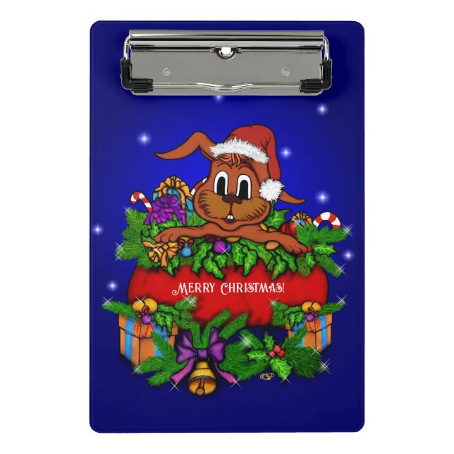 Christmas Rabbit Mini Clipboard (Front)
