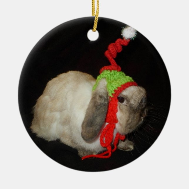 Christmas Rabbit Ornament (Front)