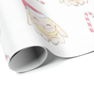 Christmas Rabbit Pattern Wrapping Paper