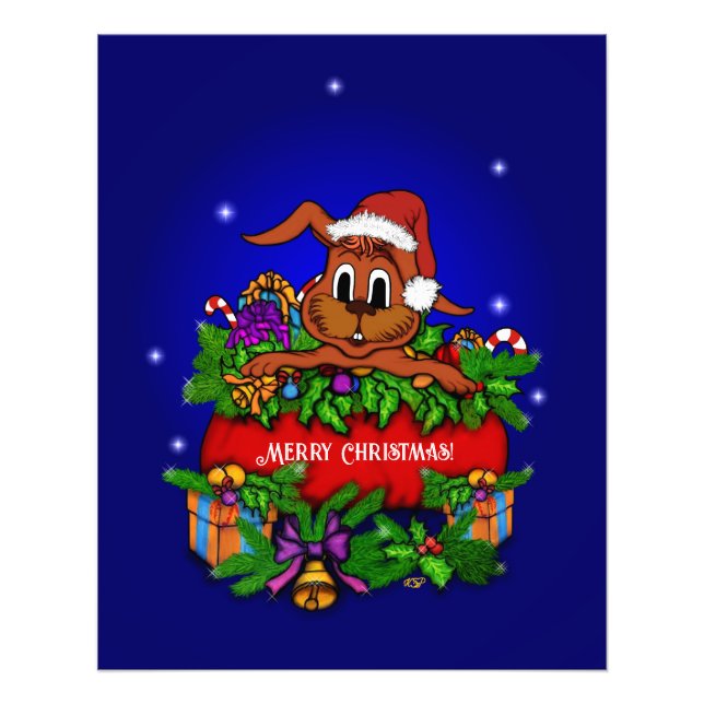 Christmas Rabbit Photo Print (Front)