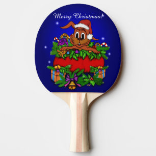 Christmas Rabbit Ping Pong Paddle