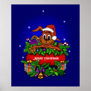 Christmas Rabbit Poster