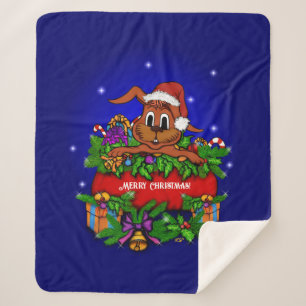 Christmas Rabbit Sherpa Blanket