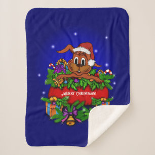 Christmas Rabbit Sherpa Blanket