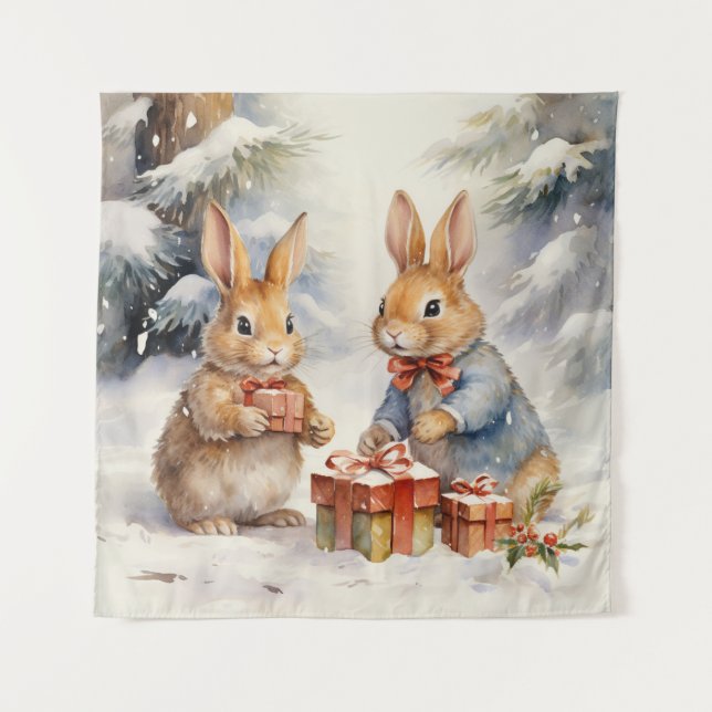 Christmas Rabbit Tapestry (Front)