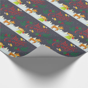 Christmas Rabbits and Reindeers Wrapping Paper