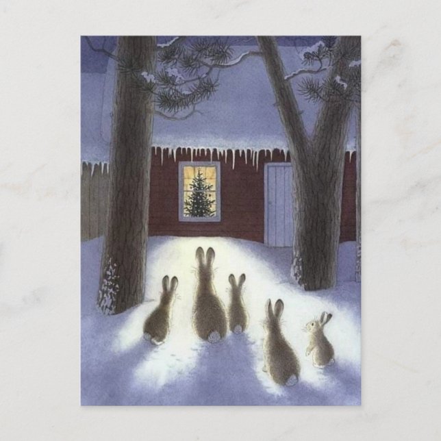 Christmas rabbits postcard (Front)