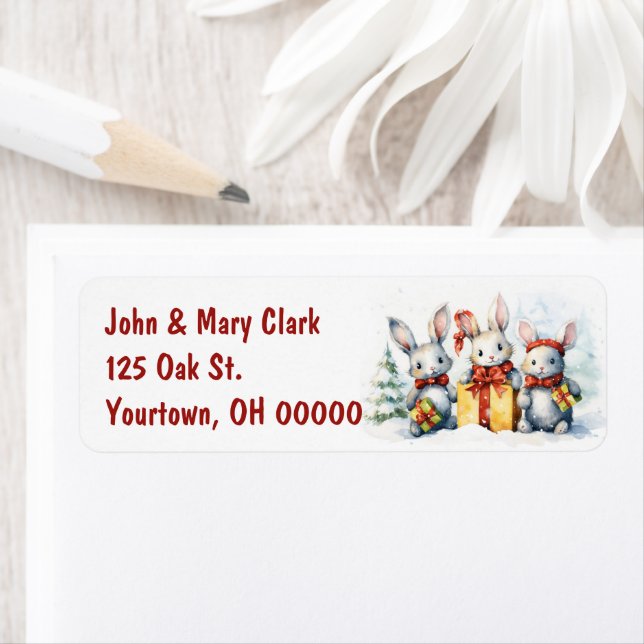 Christmas Rabbits With Gifts (Insitu)