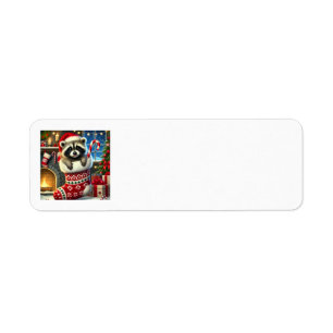 Christmas Raccoon Address Labels