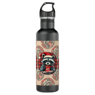 Christmas Raccoon Cocoa Cheer 710 Ml Water Bottle