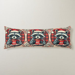 Christmas Raccoon Cocoa Cheer Body Cushion