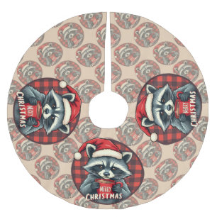 Christmas Raccoon Cocoa Cheer Brushed Polyester Tree Skirt