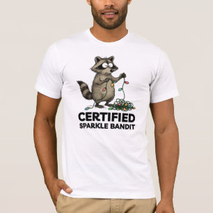Christmas Raccoon holiday certified sparkle bandit T-Shirt